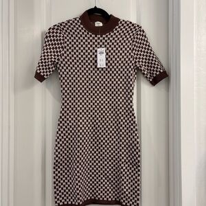 Abercrombie & Fitch Brown and White Mini Dress